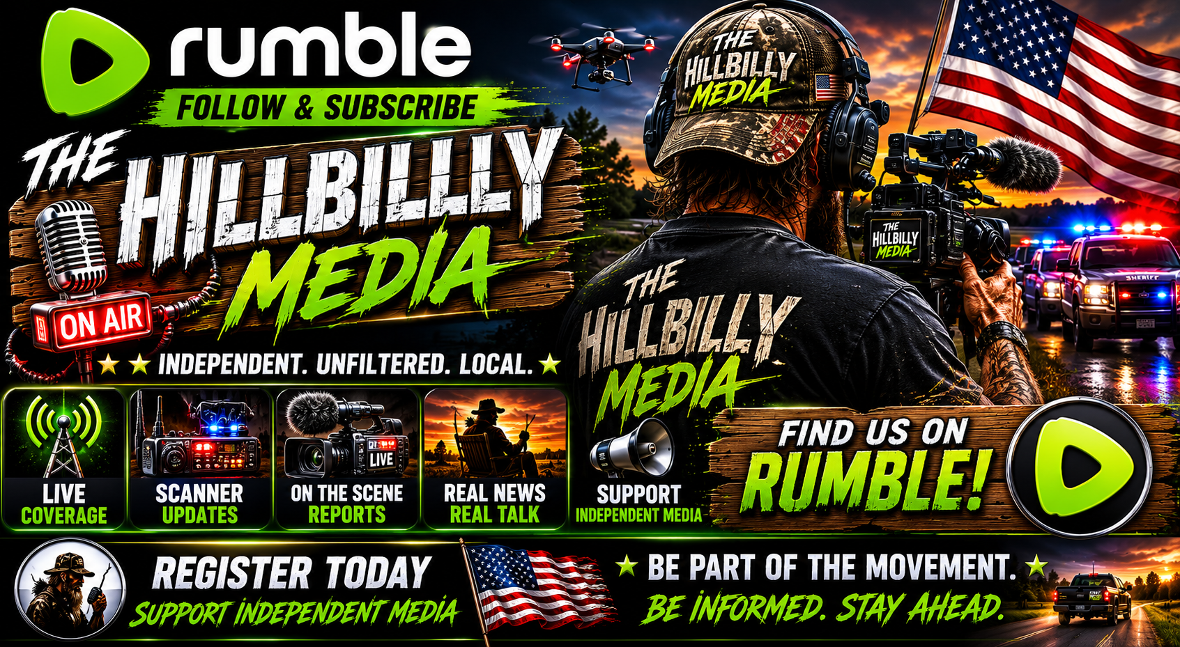 Follow The Hillbilly Media on Rumble