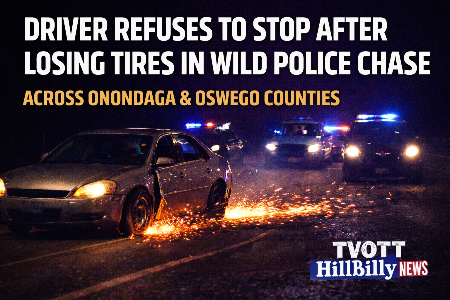 Driver Refuses to Stop, Keeps Running After Losing Tires in Wild Multi-County Chase on Route 11