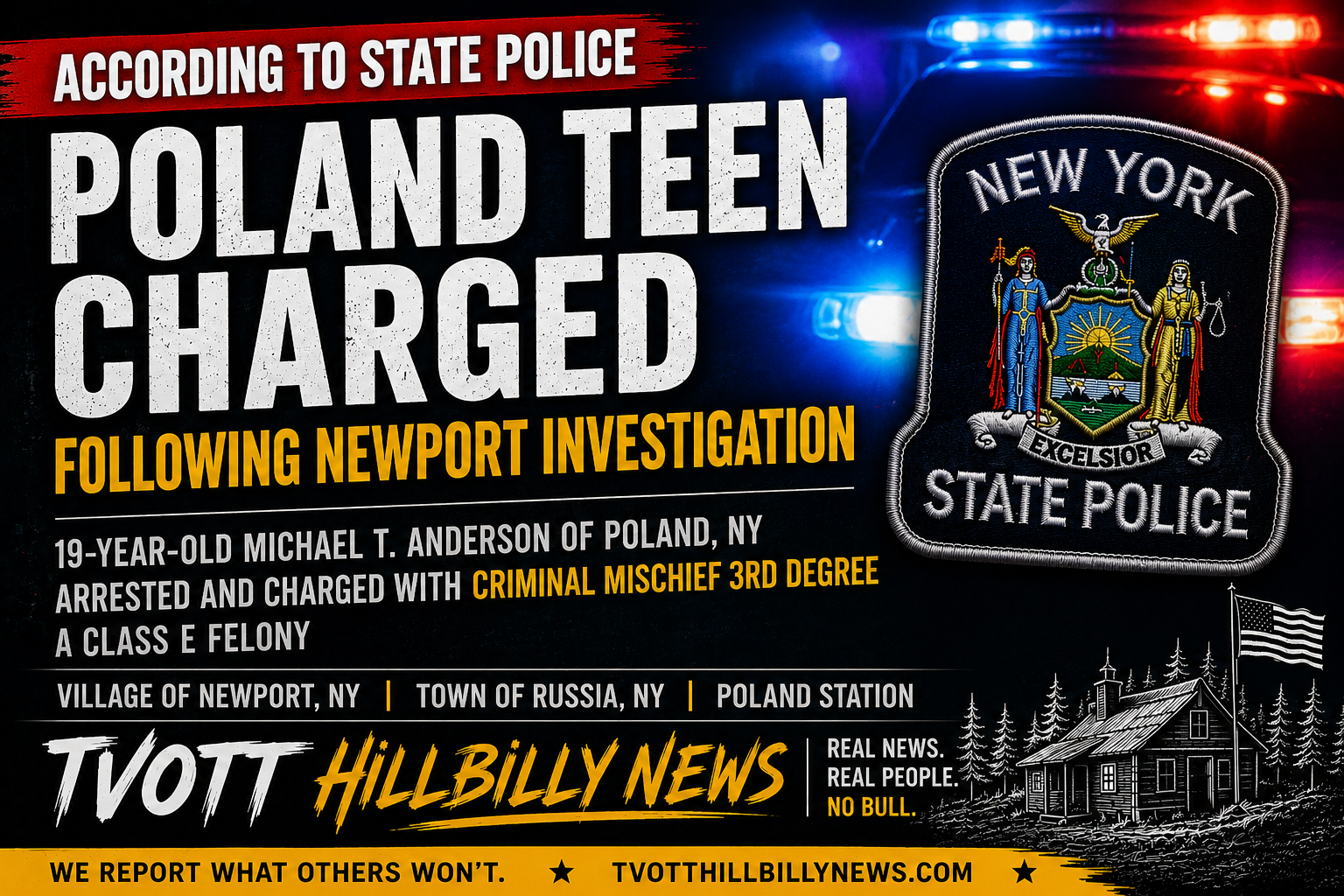 According to State Police, Poland Teen Charged Following Newport Investigation