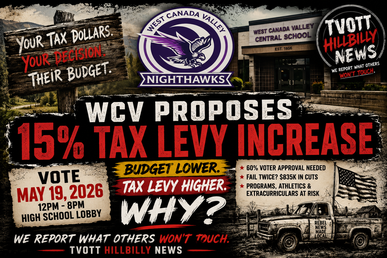 According to West Canada Valley Officials, Proposed 15% Tax Levy Increase Heads to Public Vote
