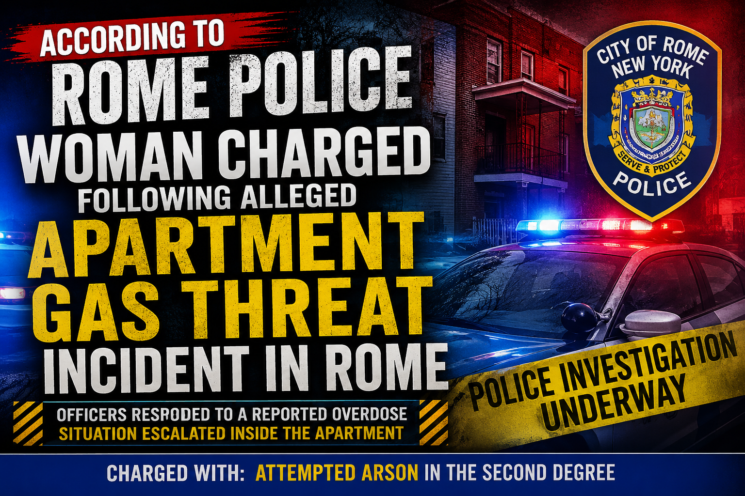 According to Rome Police, Woman Charged Following Alleged Apartment Gas Threat Incident in Rome