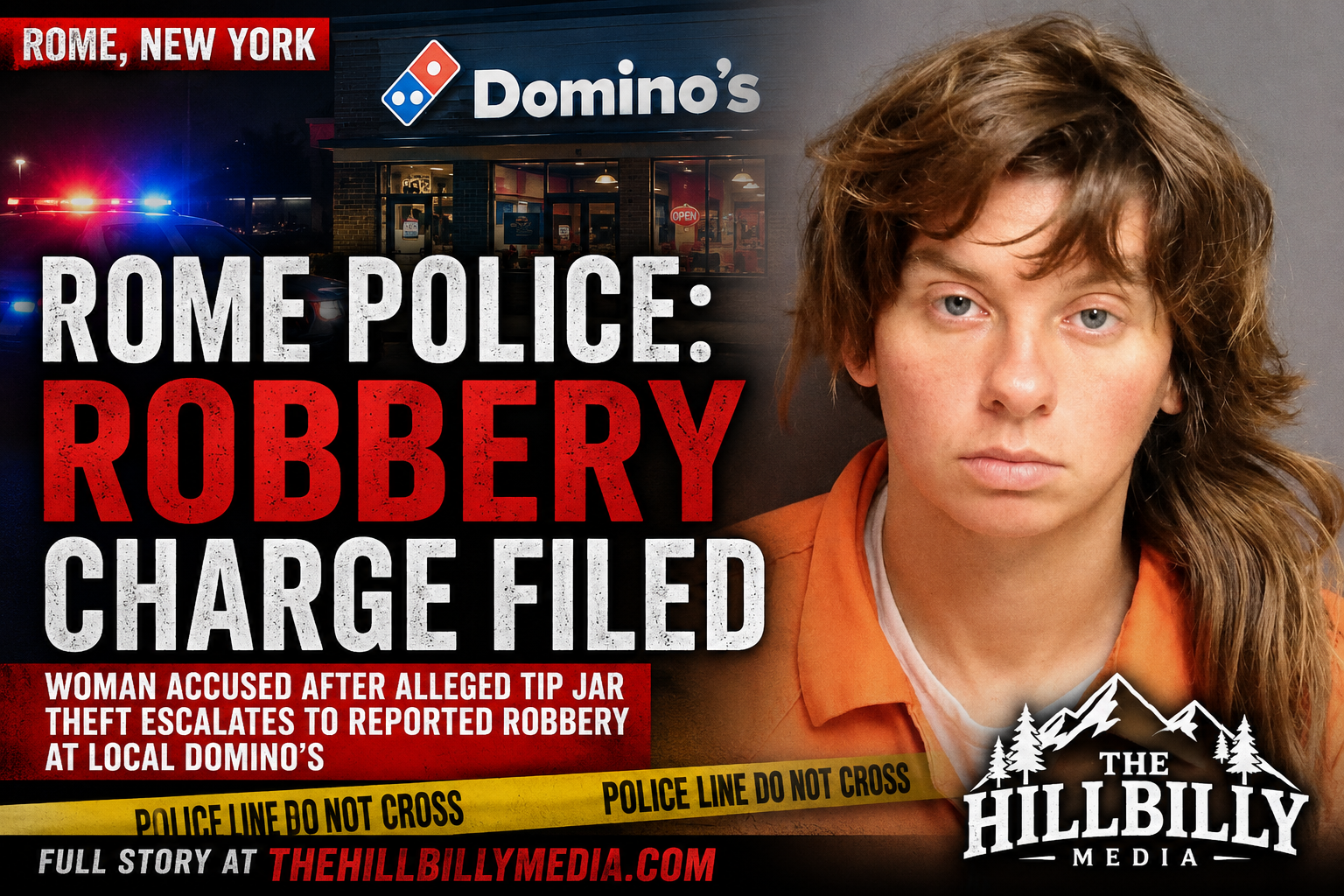 Rome Woman Charged After Alleged Theft Escalates to Reported Robbery at Local Domino’s