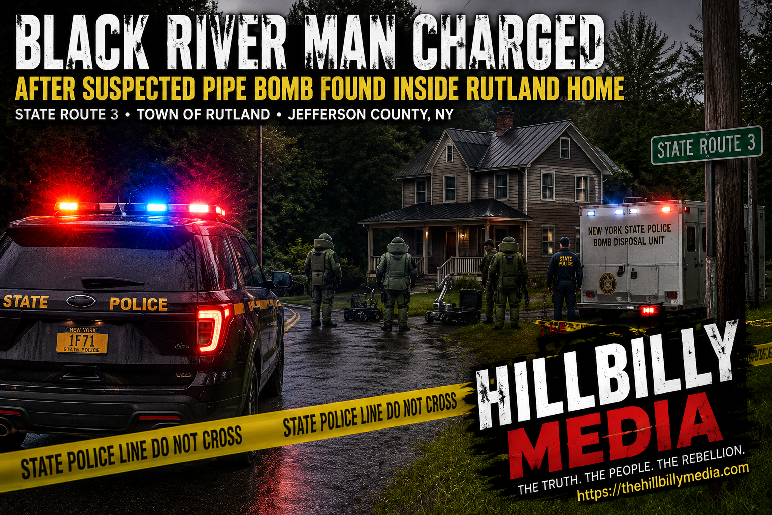 Black River Man Charged After Suspected Improvised Explosive Device Found Inside Rutland Home